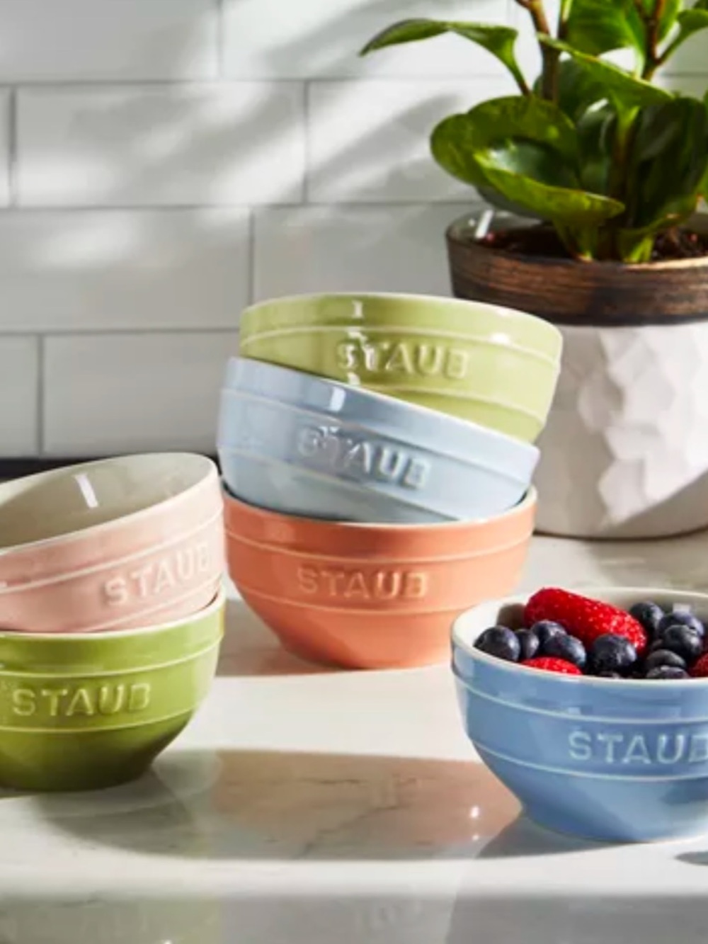 Staub Pastel Macaron Stoneware Mini Bowls, Set of 6